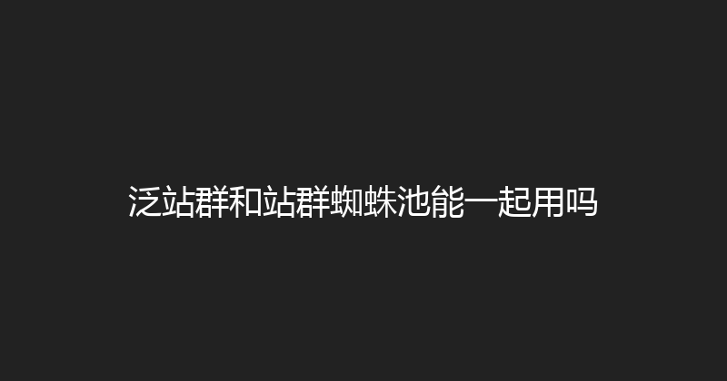 泛站群和站群蜘蛛池能一起用吗 封面图
