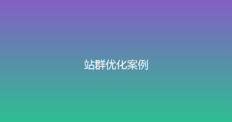 站群优化案例 封面图