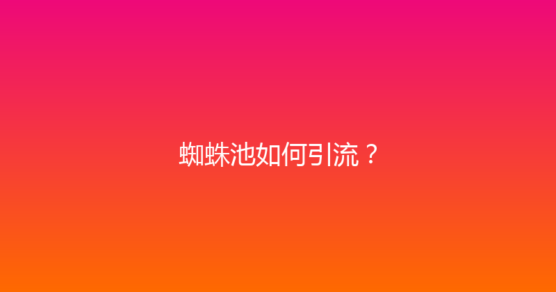 蜘蛛池如何引流？ 封面图